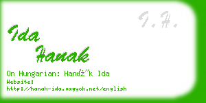 ida hanak business card